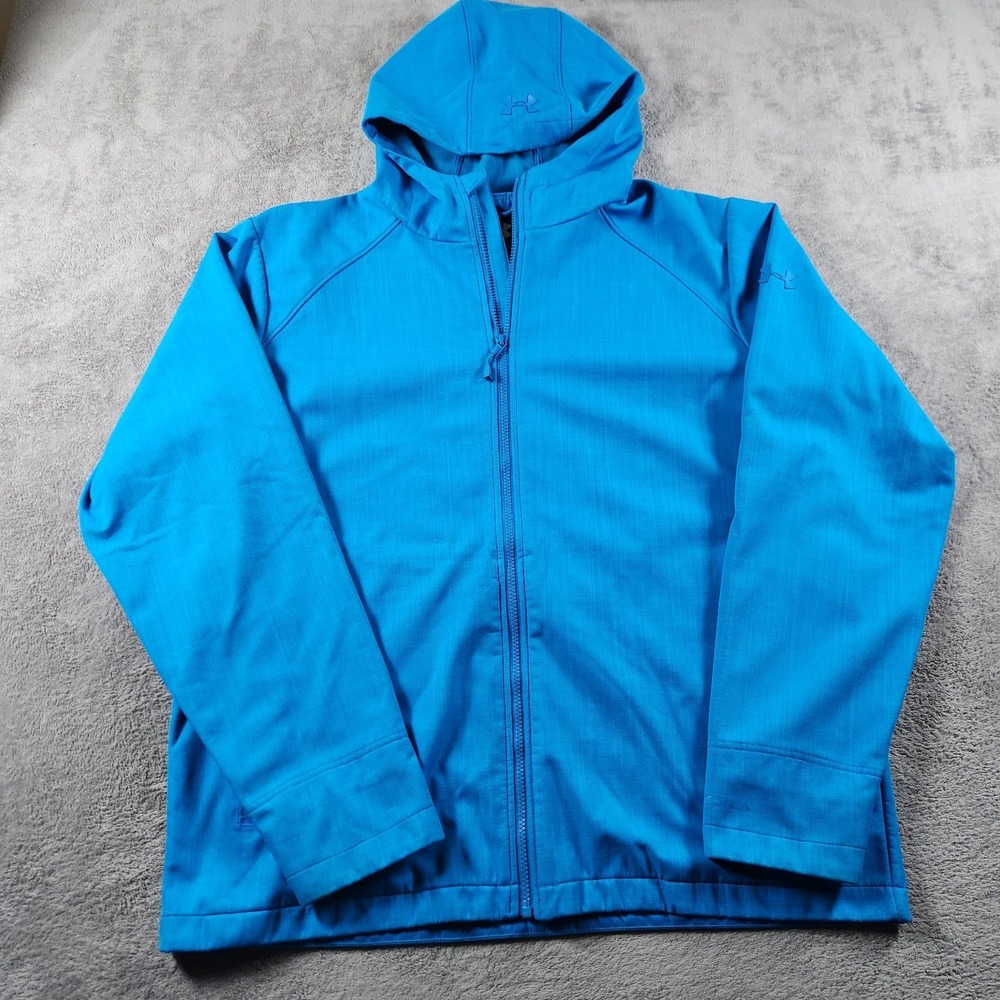 Under Armor Storm Softshell Jacket Men's Size XL Blue Snow Ski W Hood